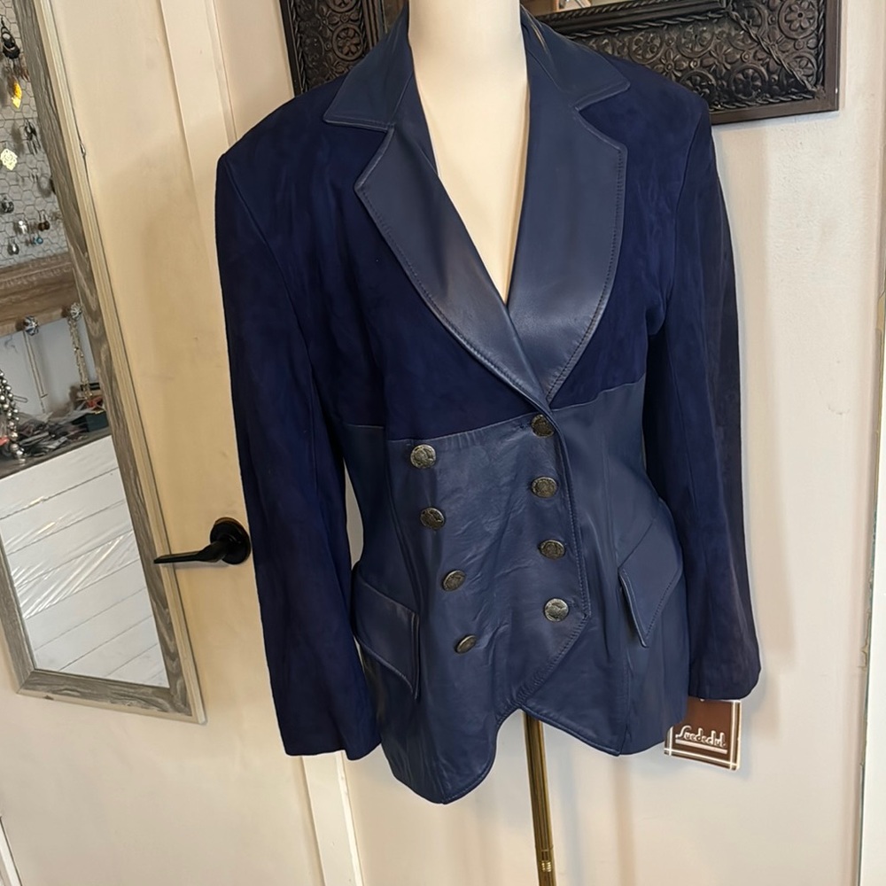 Suedeclub England vintage Blue Women's suede leather Jacket